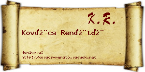 Kovács Renátó névjegykártya