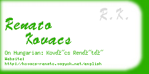 renato kovacs business card